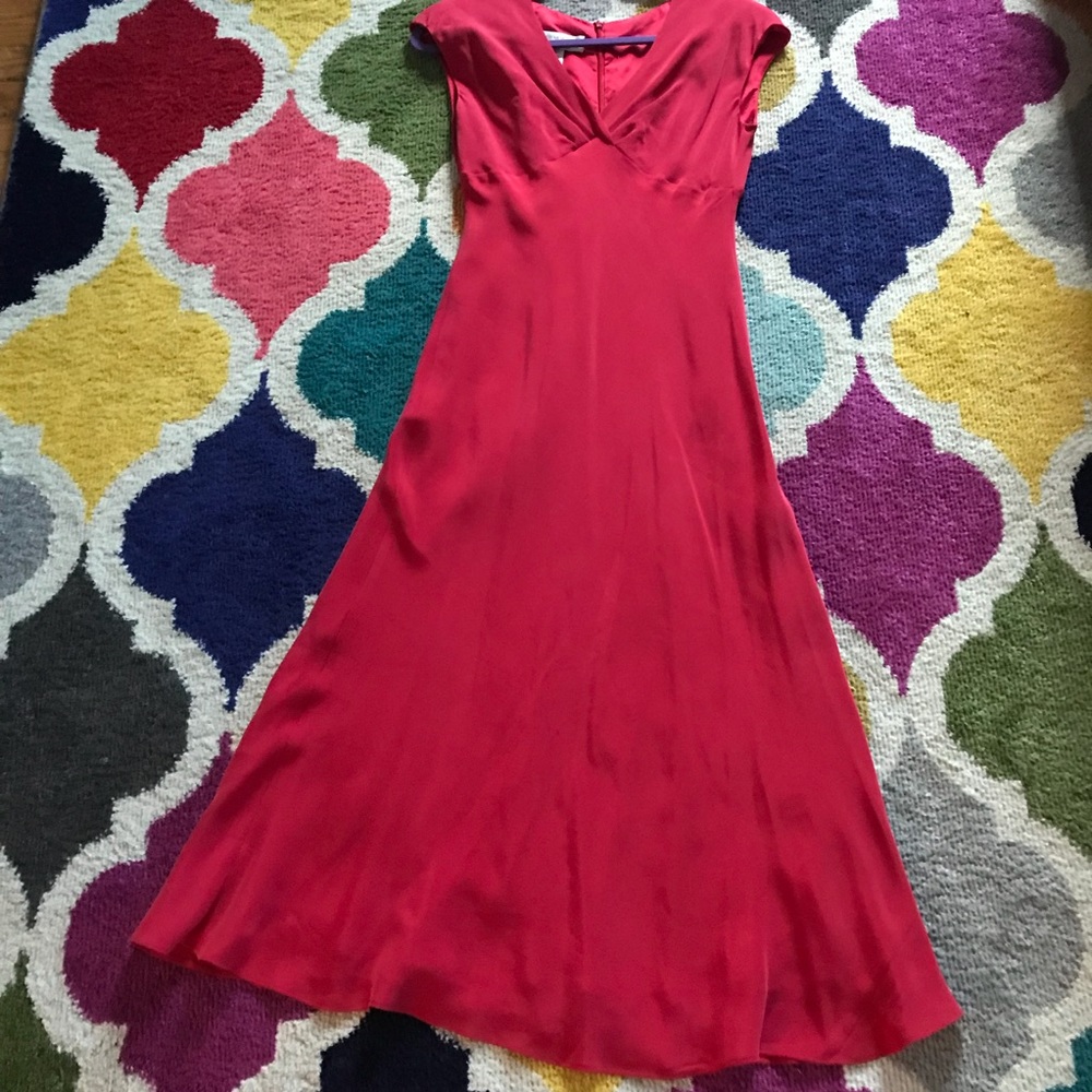 Jones New York 8 red dress 40s silk!